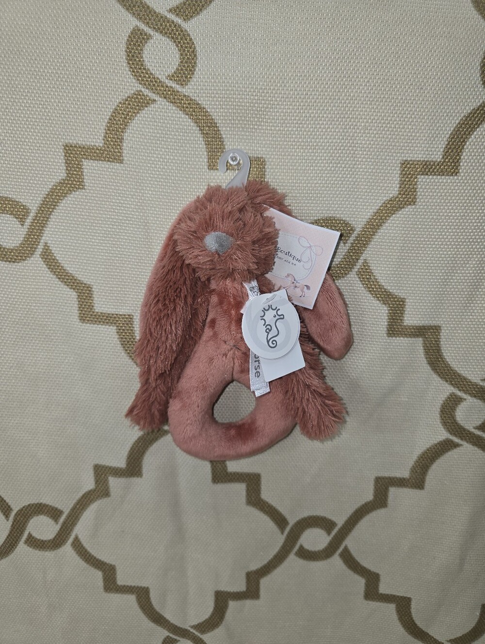 Happy Horse Brown Rabbit Richie Rattle Baby Toy Soft Plush Stuffed Animal New